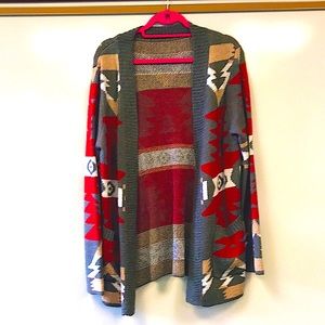 Aztec open cardigan